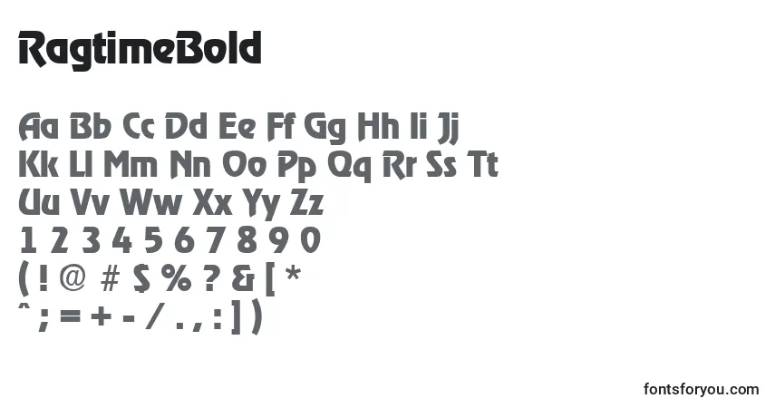 Fuente RagtimeBold - alfabeto, números, caracteres especiales