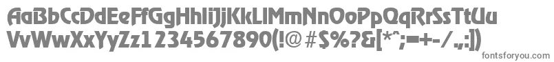 RagtimeBold-fontti – harmaat kirjasimet valkoisella taustalla