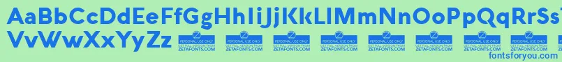 AquawaxBlackTrial Font – Blue Fonts on Green Background