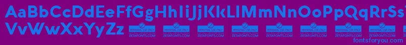 フォントAquawaxBlackTrial – 紫色の背景に青い文字