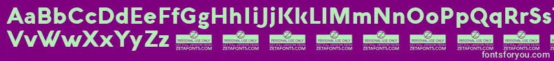 AquawaxBlackTrial Font – Green Fonts on Purple Background