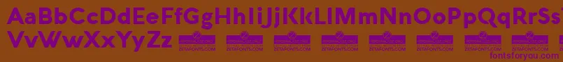 Czcionka AquawaxBlackTrial – fioletowe czcionki na brązowym tle