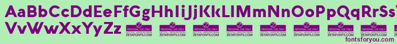 AquawaxBlackTrial Font – Purple Fonts on Green Background