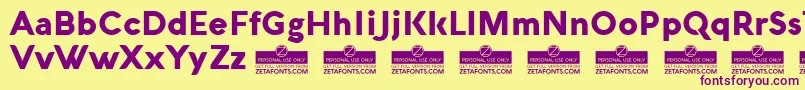Шрифт AquawaxBlackTrial – фиолетовые шрифты на жёлтом фоне