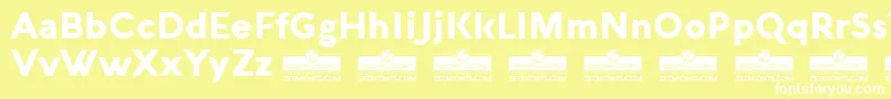 AquawaxBlackTrial-Schriftart – Weiße Schriften auf gelbem Hintergrund