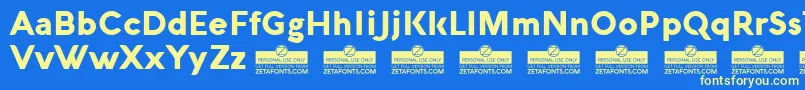 AquawaxBlackTrial Font – Yellow Fonts on Blue Background