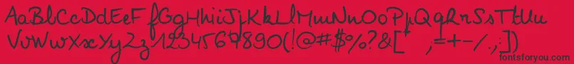 Noemiescript Font – Black Fonts on Red Background