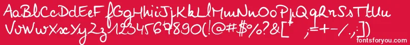 Noemiescript Font – White Fonts on Red Background