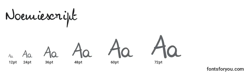 Noemiescript Font Sizes