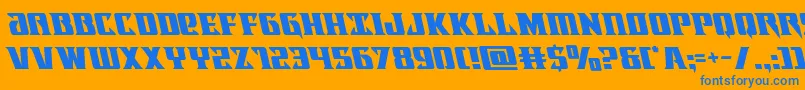 フォントLifeforceleft – オレンジの背景に青い文字