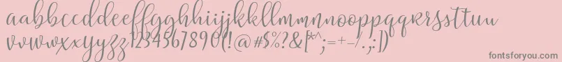 Riztteen Font – Gray Fonts on Pink Background