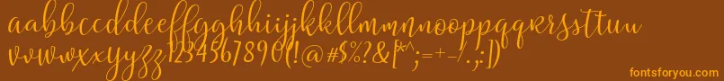 Riztteen-Schriftart – Orangefarbene Schriften auf braunem Hintergrund