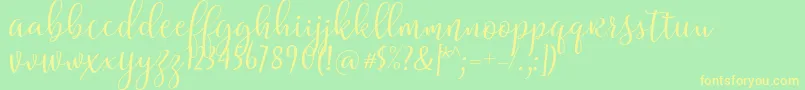 Riztteen Font – Yellow Fonts on Green Background