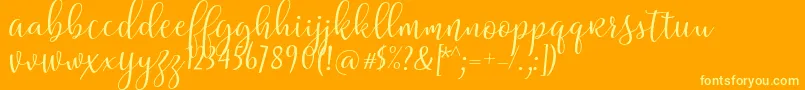 Riztteen Font – Yellow Fonts on Orange Background