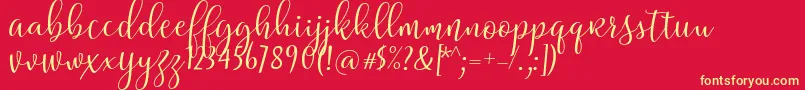 Riztteen Font – Yellow Fonts on Red Background