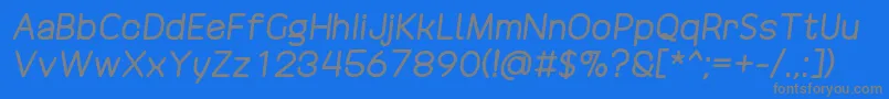 Więcej informacji o czcionce DrakoheartRevofitDoubleDiagonal Czcionka DrakoheartRevofitDoubleDiagonal – szare czcionki na niebieskim tle