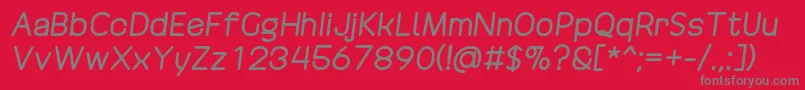 DrakoheartRevofitDoubleDiagonal-Schriftart – Graue Schriften auf rotem Hintergrund