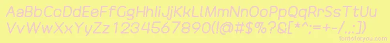 DrakoheartRevofitDoubleDiagonal Font – Pink Fonts on Yellow Background