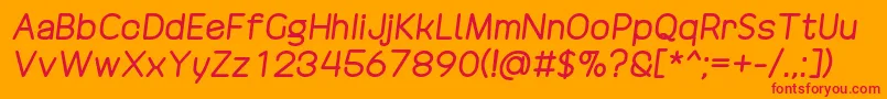 DrakoheartRevofitDoubleDiagonal Font – Red Fonts on Orange Background