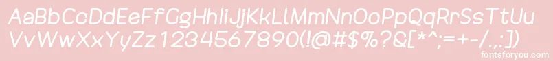 DrakoheartRevofitDoubleDiagonal-Schriftart – Weiße Schriften auf rosa Hintergrund