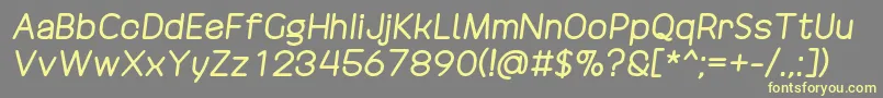 DrakoheartRevofitDoubleDiagonal-Schriftart – Gelbe Schriften auf grauem Hintergrund