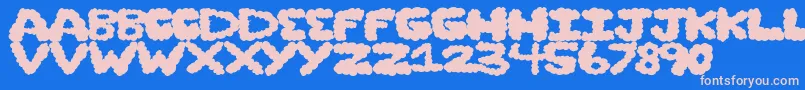 Cloudstorm Font – Pink Fonts on Blue Background