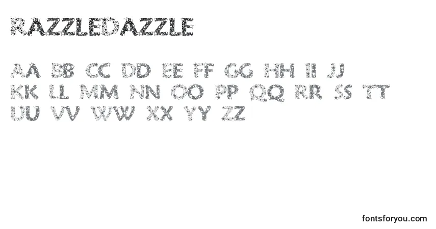 A fonte RazzleDazzle – alfabeto, números, caracteres especiais