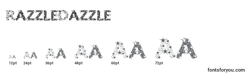 Tamanhos de fonte RazzleDazzle