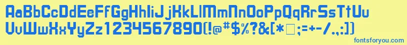 UpsilonMedium Font – Blue Fonts on Yellow Background