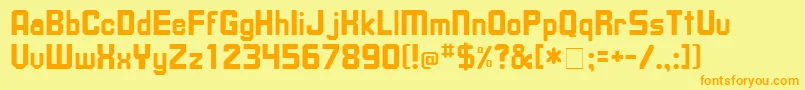 UpsilonMedium Font – Orange Fonts on Yellow Background