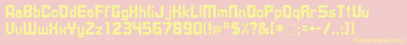 フォントUpsilonMedium – 黄色のフォント、ピンクの背景