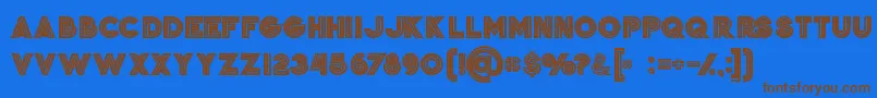 Jordanboldgrunge Font – Brown Fonts on Blue Background