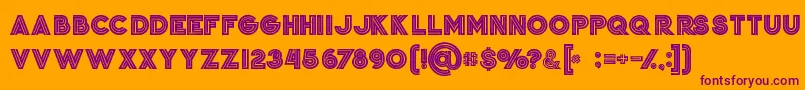 Шрифт Jordanboldgrunge – фиолетовые шрифты на оранжевом фоне