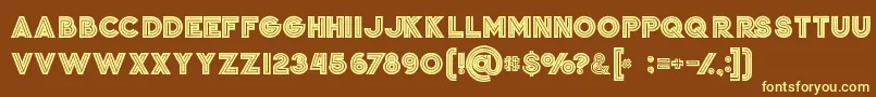 Jordanboldgrunge-fontti – keltaiset fontit ruskealla taustalla