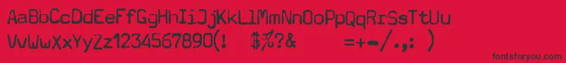 Typewritera602 Font – Black Fonts on Red Background