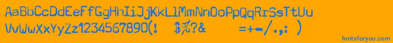 Typewritera602 Font – Blue Fonts on Orange Background