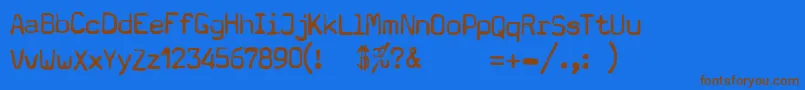 Typewritera602 Font – Brown Fonts on Blue Background
