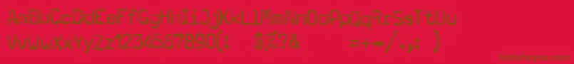 Typewritera602 Font – Brown Fonts on Red Background