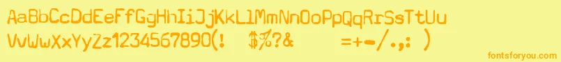 Typewritera602 Font – Orange Fonts on Yellow Background