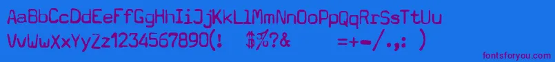 Typewritera602 Font – Purple Fonts on Blue Background