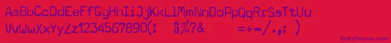 Typewritera602 Font – Purple Fonts on Red Background