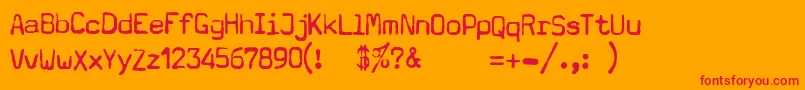 Typewritera602 Font – Red Fonts on Orange Background