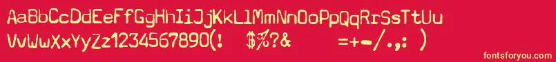 Typewritera602 Font – Yellow Fonts on Red Background