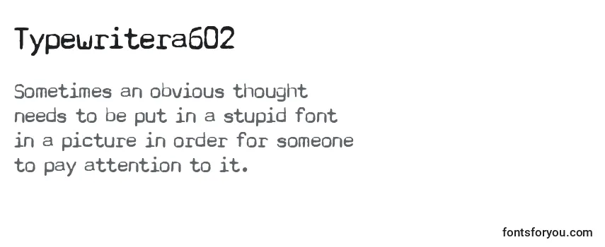 Review of the Typewritera602 Font