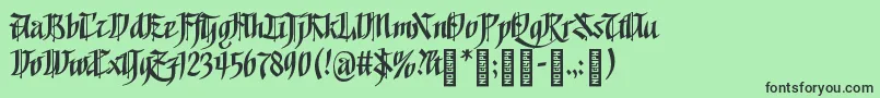 フォントGoalthinkRegular – 緑の背景に黒い文字