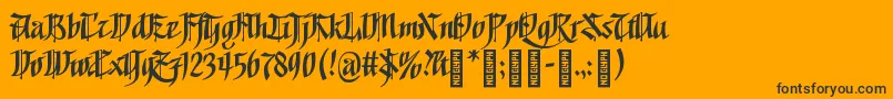 フォントGoalthinkRegular – 黒い文字のオレンジの背景