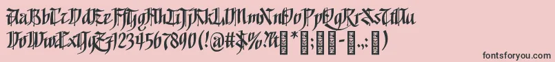 フォントGoalthinkRegular – ピンクの背景に黒い文字