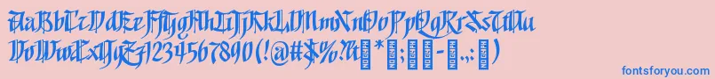 フォントGoalthinkRegular – ピンクの背景に青い文字