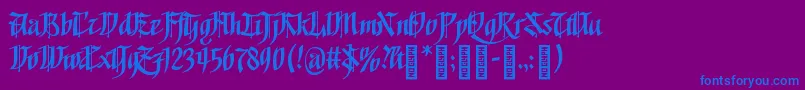 フォントGoalthinkRegular – 紫色の背景に青い文字