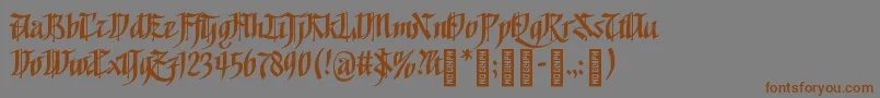GoalthinkRegular Font – Brown Fonts on Gray Background